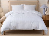 Постельное белье сатин страйп Lotus Home - Stripe White (Турция), евро